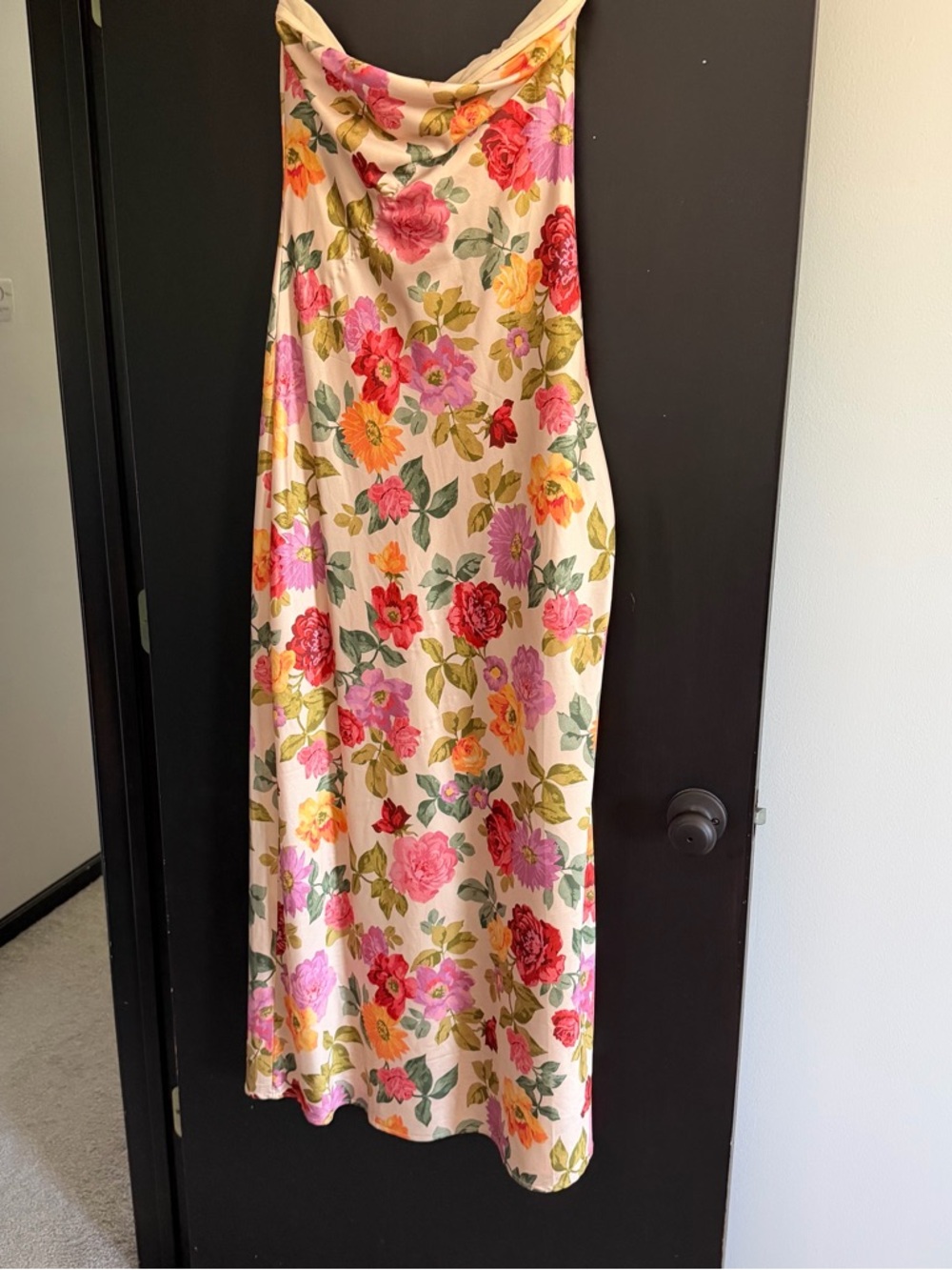 Wren The Label - Floral Strapless Maxi Dress in Cream with Multicolor Blooms - Picture 2 of 5